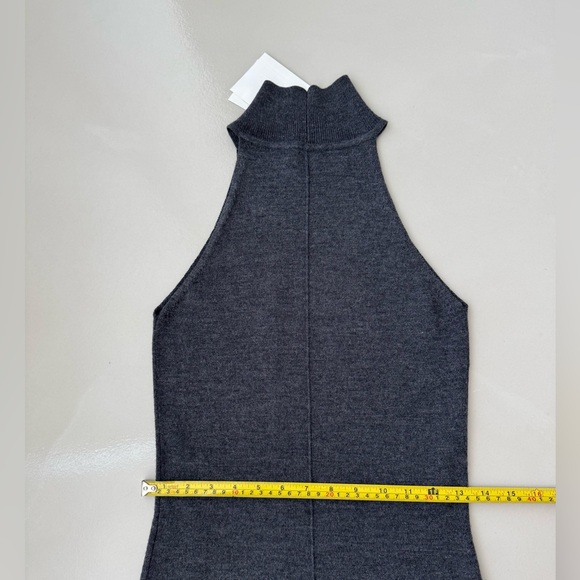 NWT TOTÊME Ribbed Neck Dark Gray Wool Midi Dress Size XS - Picture 13 of 13